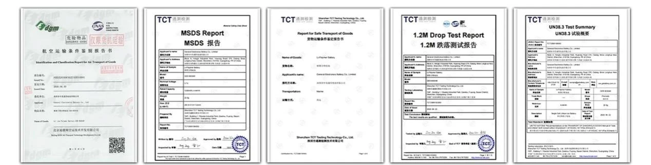 GEB Battery Certifications CE RoHS UN38.3 GEB Battery Certifications CE RoHS UN38.3